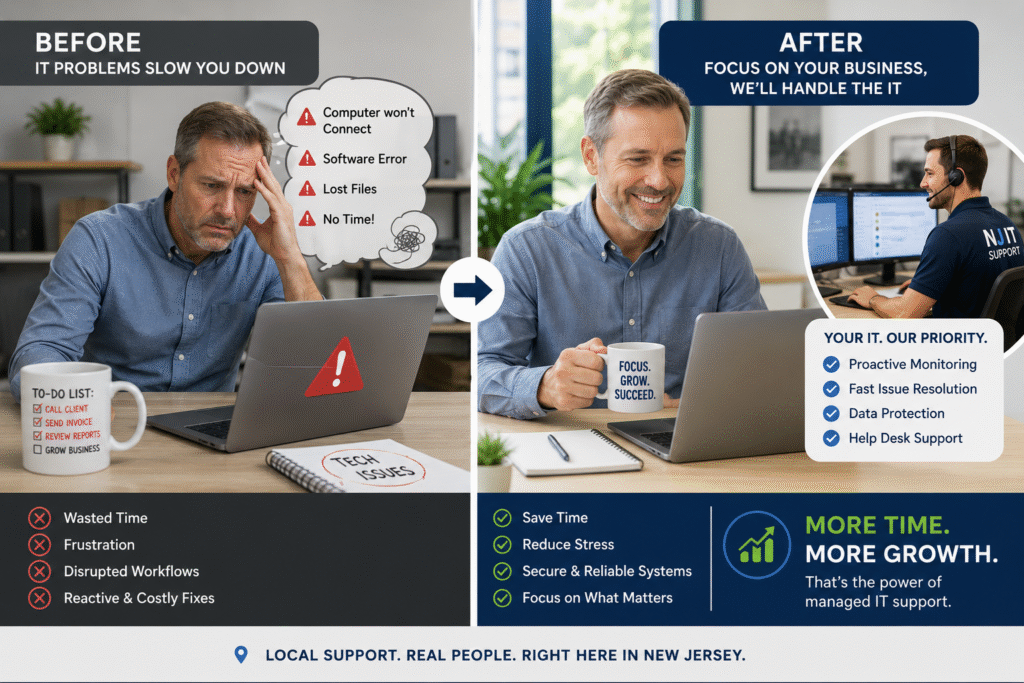 Small business owner freed from IT tasks with managed help desk support in NJ