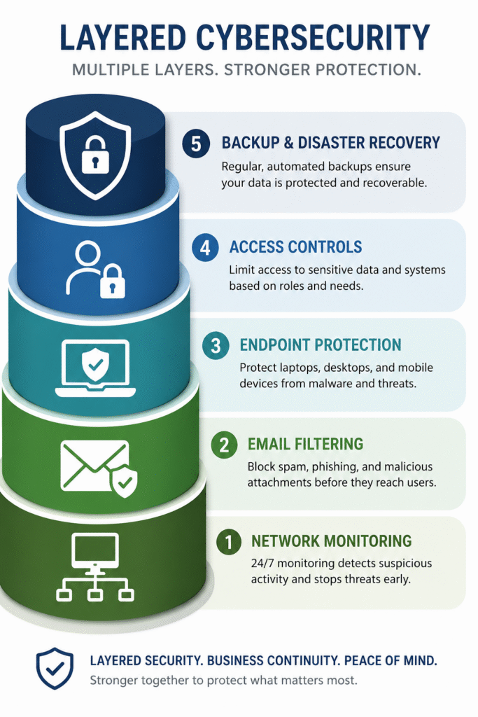 Layered cybersecurity model for NJ small businesses