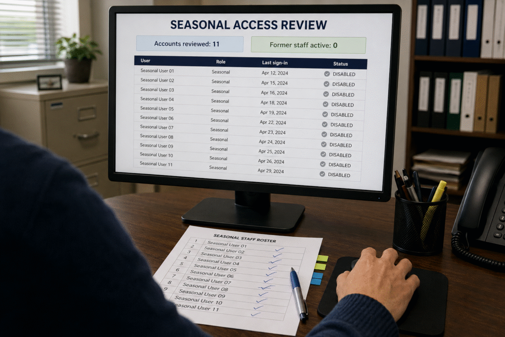 Written information security plan on a desk at a New Jersey accounting firm